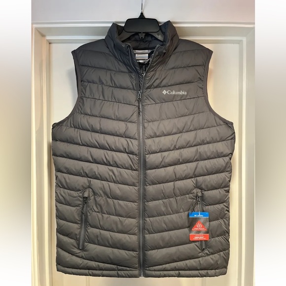 Columbia Slope Edge Insulated Vest Mens Medium Gray Puffer Omni-Heat New Tags - Picture 1 of 12